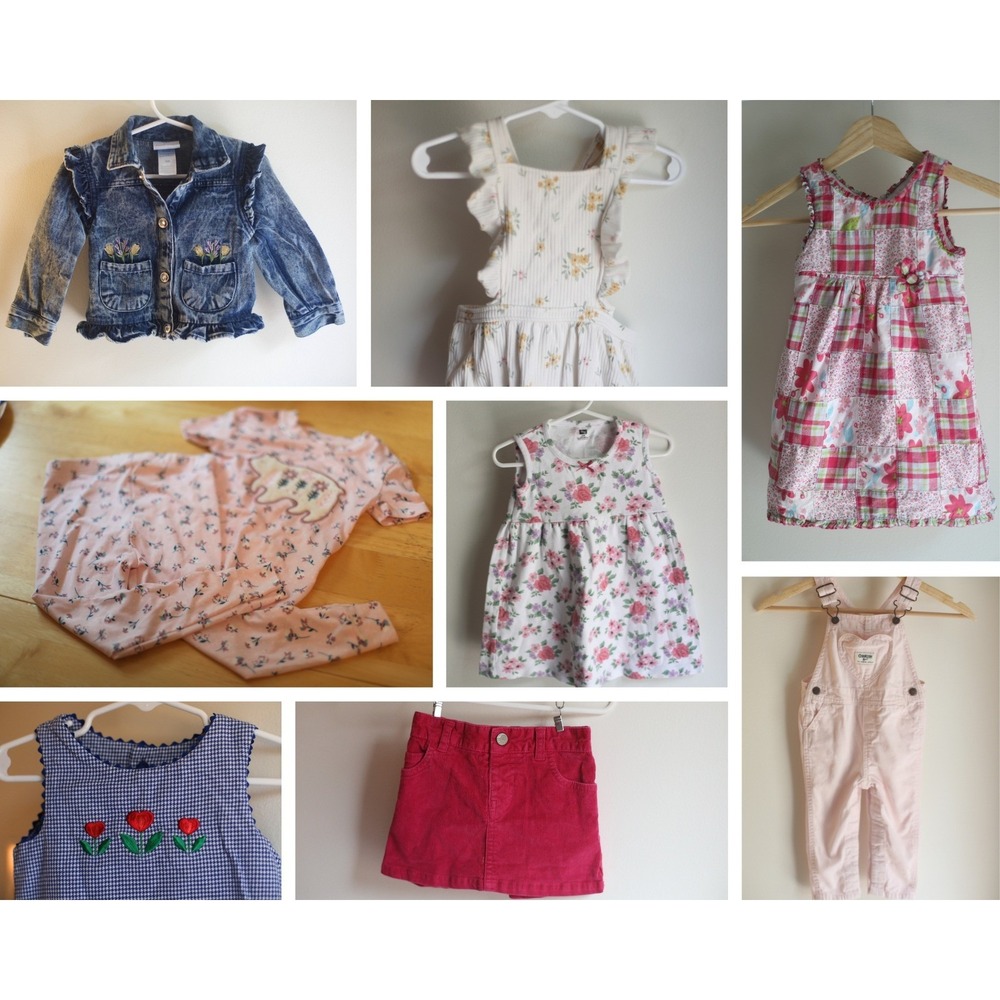 Girls 18-24 Month Clothing Bundle OshKosh Denim Jacket Dresses Romper 8pc